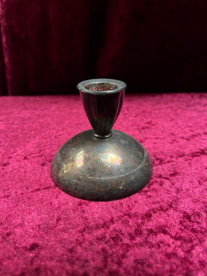 Vintage Silverplate Candlestick Holders - Domed Oneida Silversmith Trio