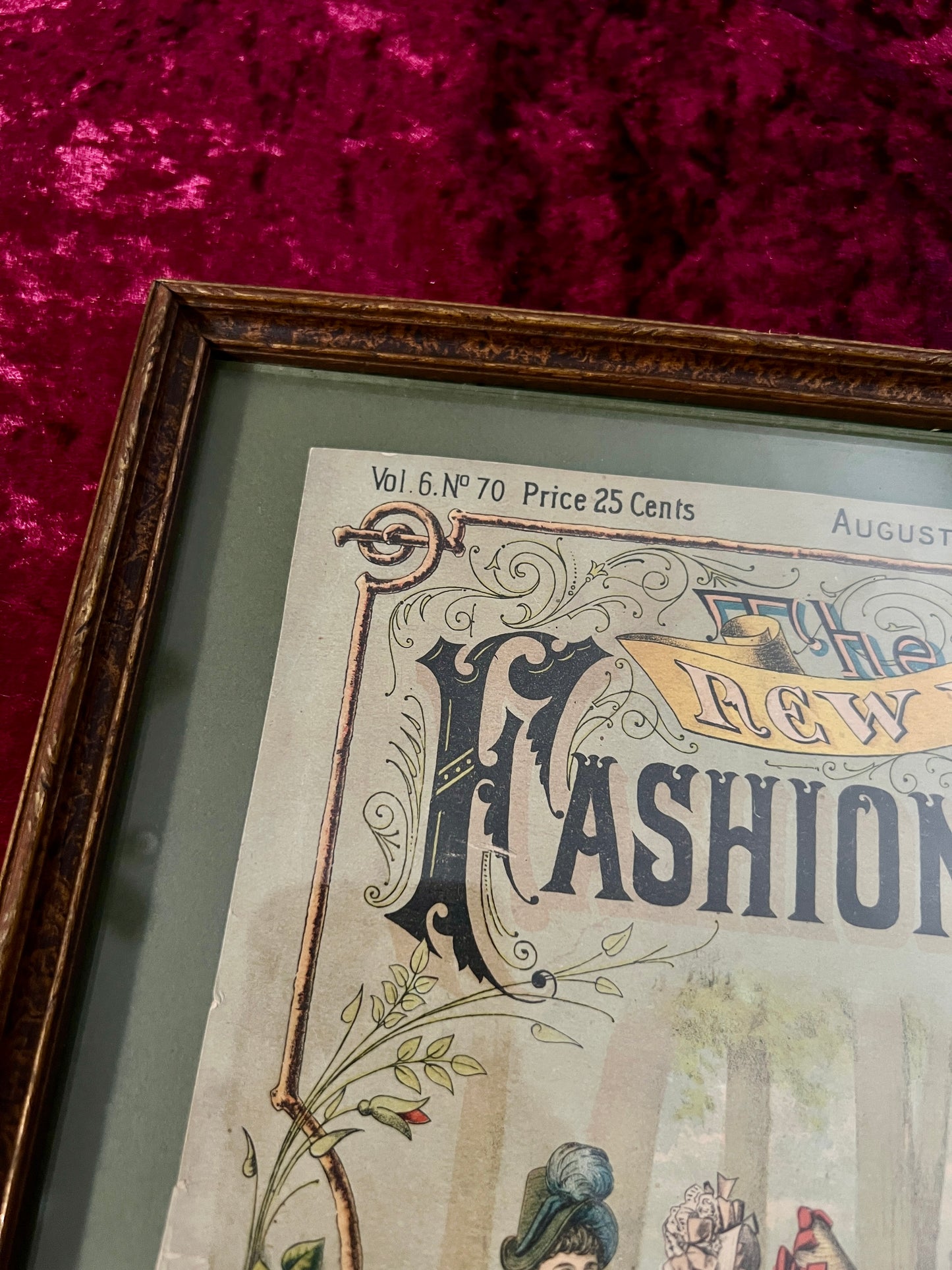 Vintage Framed Magazine Cover - 1885 New York Fashion Bazar George Munro