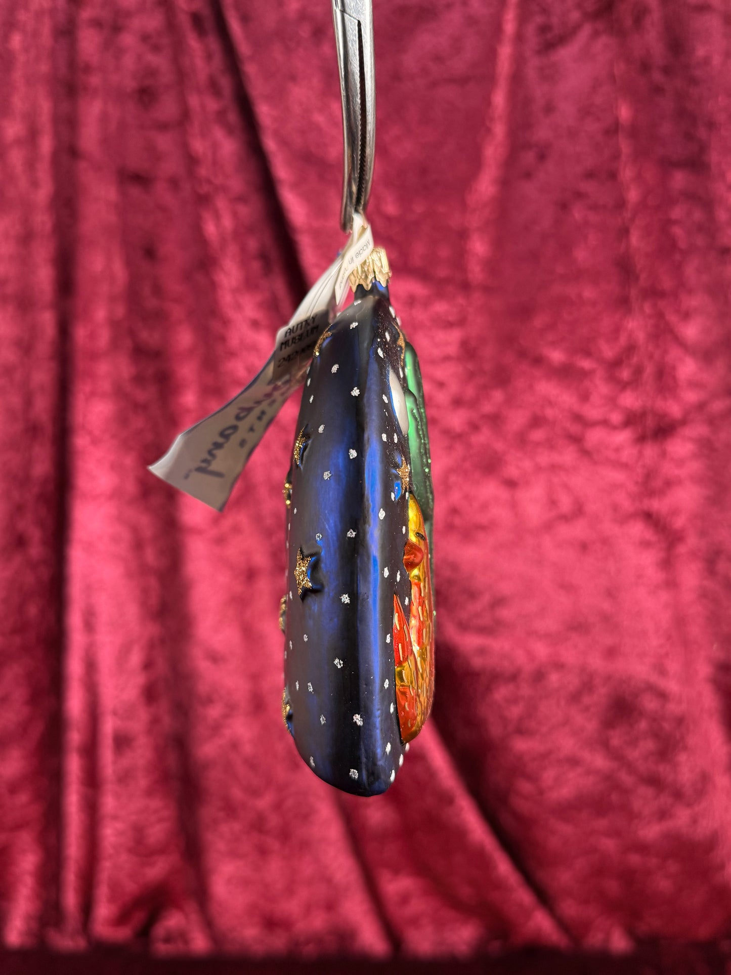 Vintage Christmas - Handblown Glass Ornament - Howling Coyotes - Chris Bubany - Poland