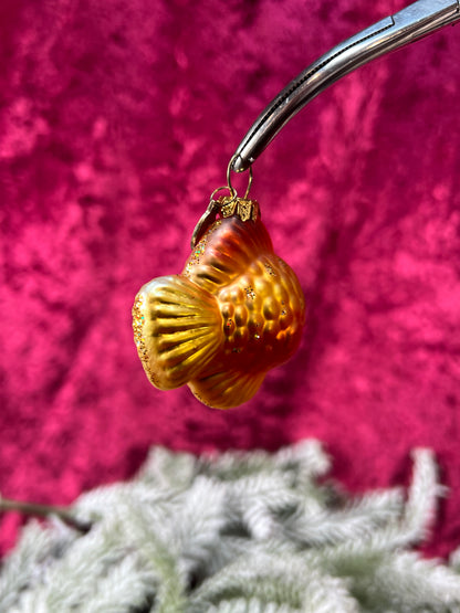 Vintage Christmas - Handblown Glass Ornament - Yellow-Orange Exotic Fish - Department 56