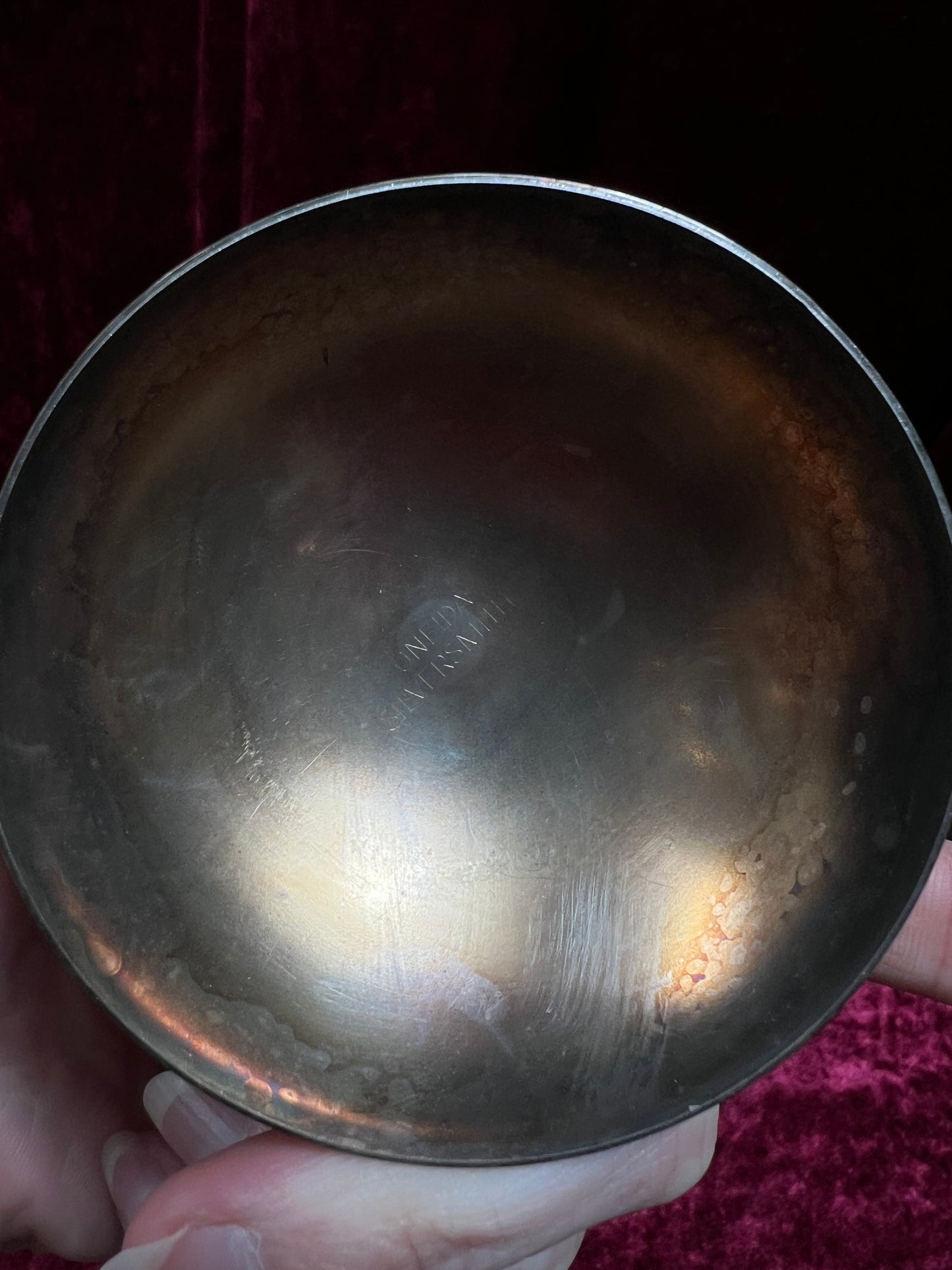 Vintage Silverplate Candlestick Holders - Domed Oneida Silversmith Trio