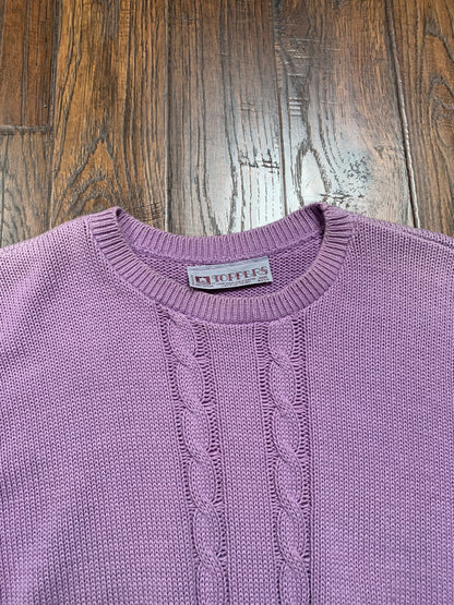 Vintage Clothing - Knit Crewneck Sweater - Lilac - Toppers - Small - Made In U.S.A.