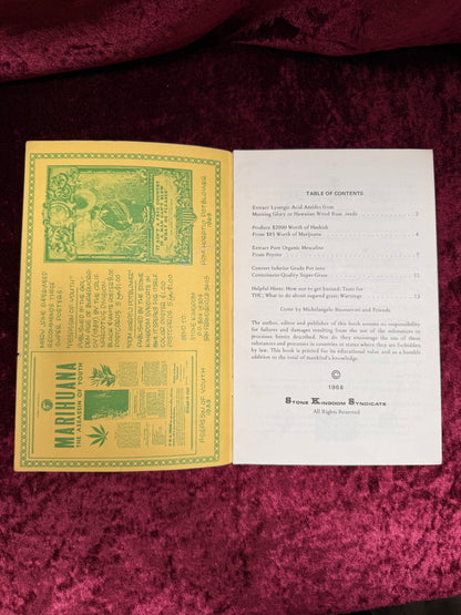 Vintage Paperback Book - The Marijuana Consumer's And Dealer's Guide - Stone Kingdom Syndicate - 1968