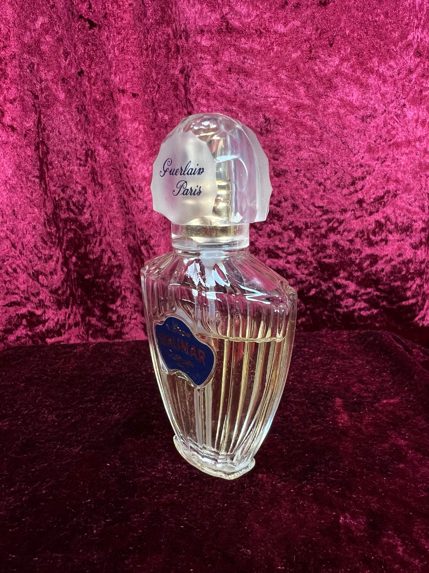 Vintage Glass Perfume Bottle - Guerlain Shalimar Eau de Cologne Paris