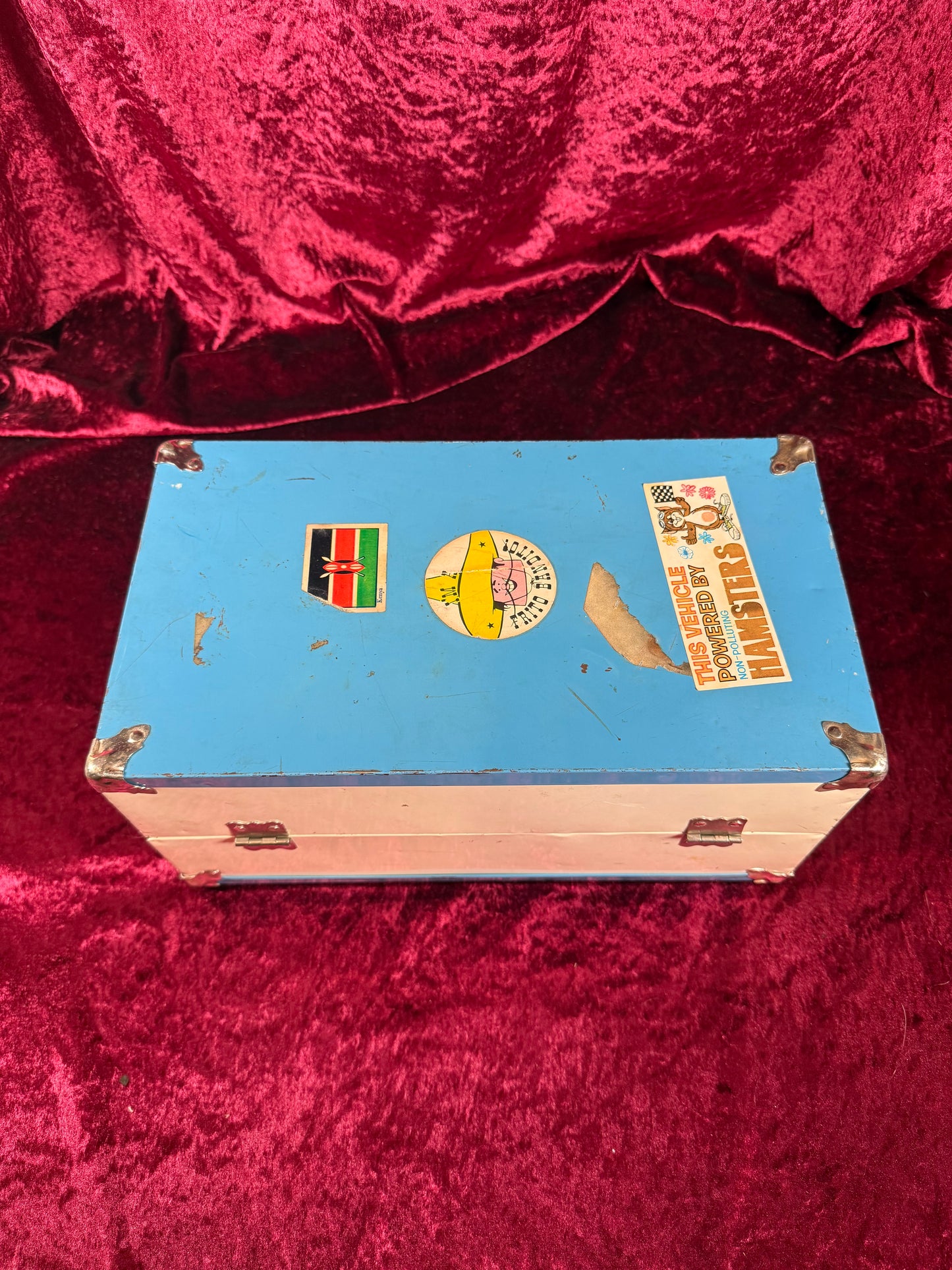 Vintage Toy - Metal Doll Suitcase with Dynamite Stickers - 1970s