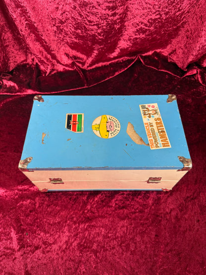 Vintage Toy - Metal Doll Suitcase with Dynamite Stickers - 1970s