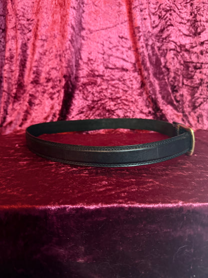 Vintage Accessories - Classic Leather Belt - Black - M