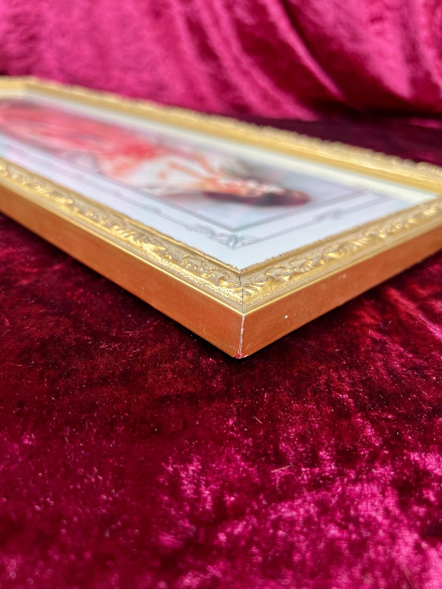 Vintage Long Framed Wall Art – Portrait of Amelia by Hamilton King