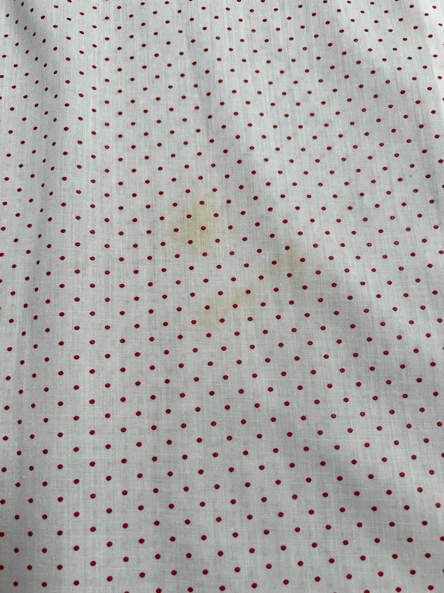 Vintage Cotton Blend Nightie - White Red Polka Dot Button Front - Size Large