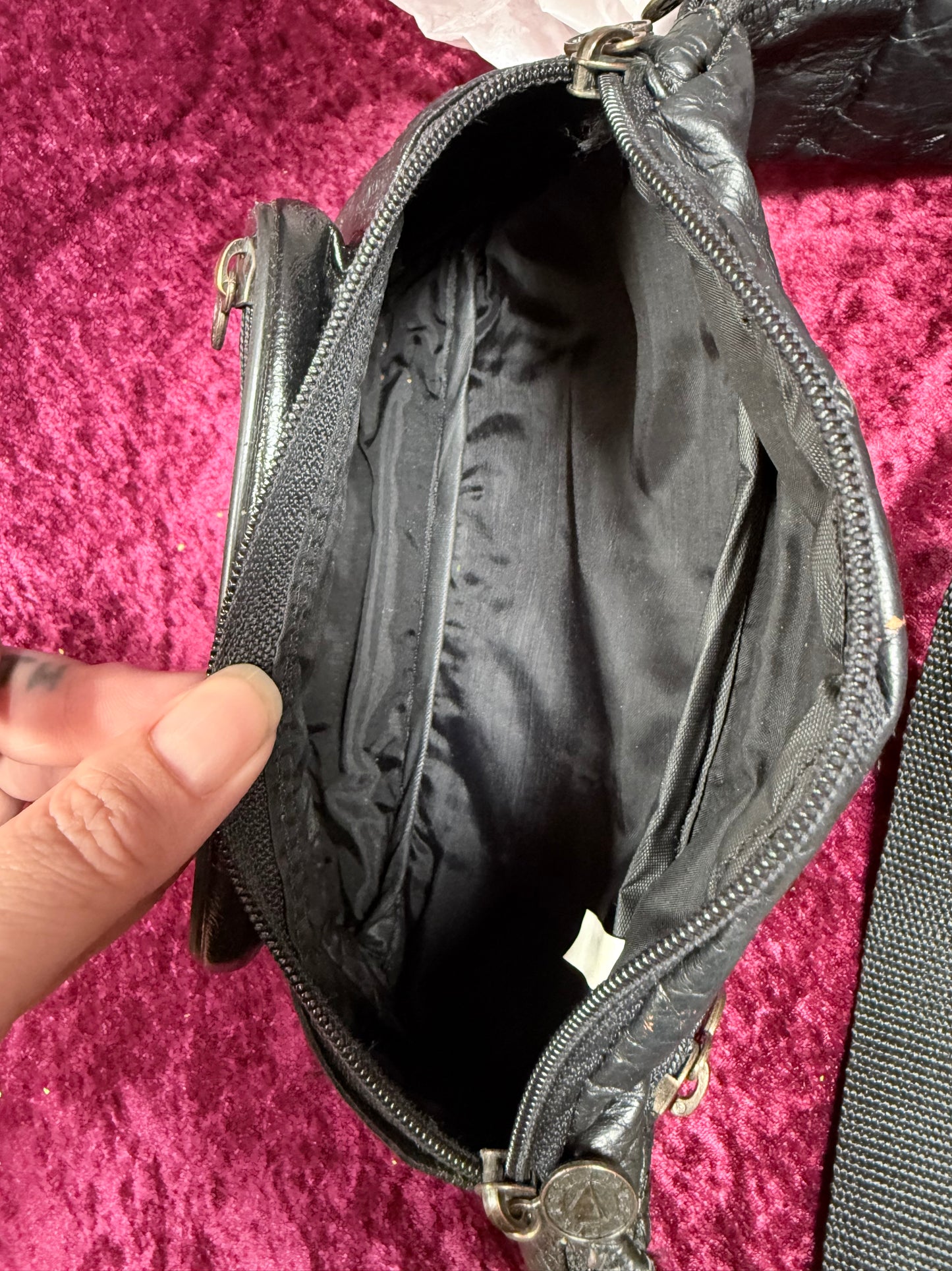 Vintage Y2K Leather Everest Waist Bag – Black Multi-Pocket Fanny Pack