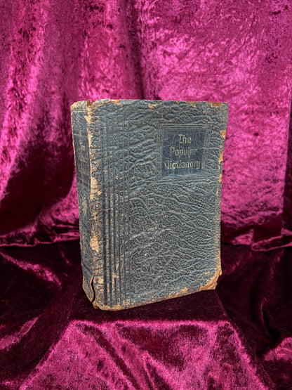 Vintage Leather Bound Dictionary Book - 1930 Popular Dictionary Reference