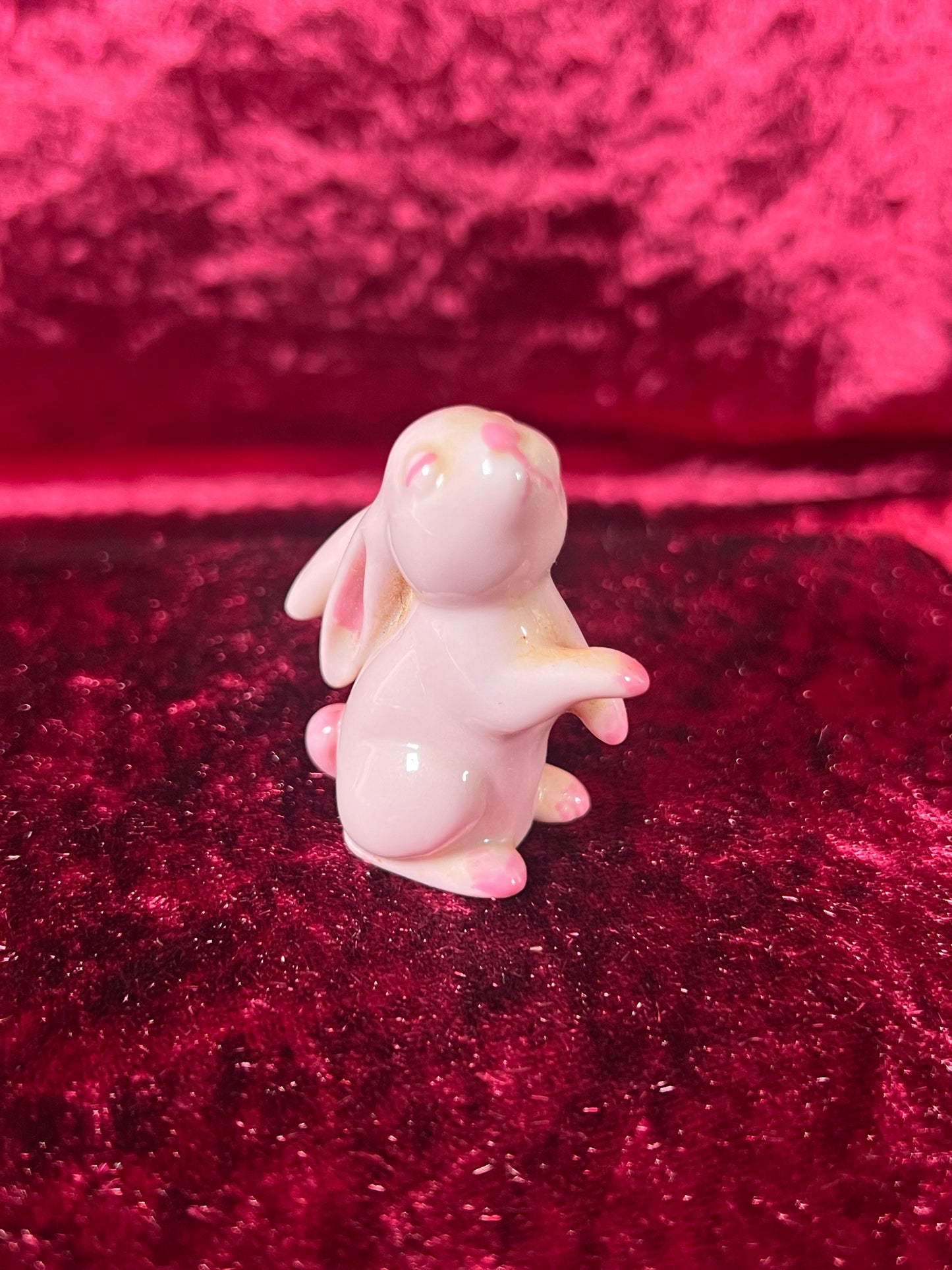 Vintage Figurine - Porcelain Miniature - Pink Bunny - Made In Germany