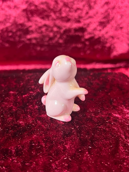 Vintage Figurine - Porcelain Miniature - Pink Bunny - Made In Germany