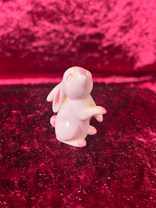 Vintage Figurine - Porcelain Miniature - Pink Bunny - Made In Germany