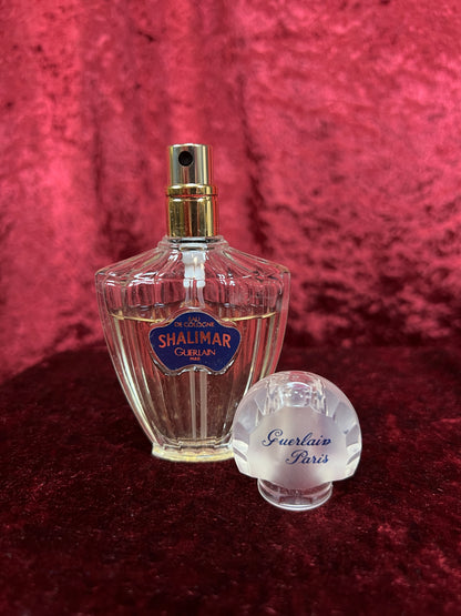 Vintage Glass Perfume Bottle - Guerlain Shalimar Eau de Cologne Paris