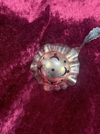 Vintage Silverplate Sugar Sifter Spoon – Pierced Bowl Floral Handle