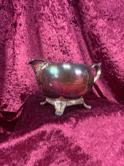 Vintage Silverplate Creamer – Apple Shaped Footed Pitcher