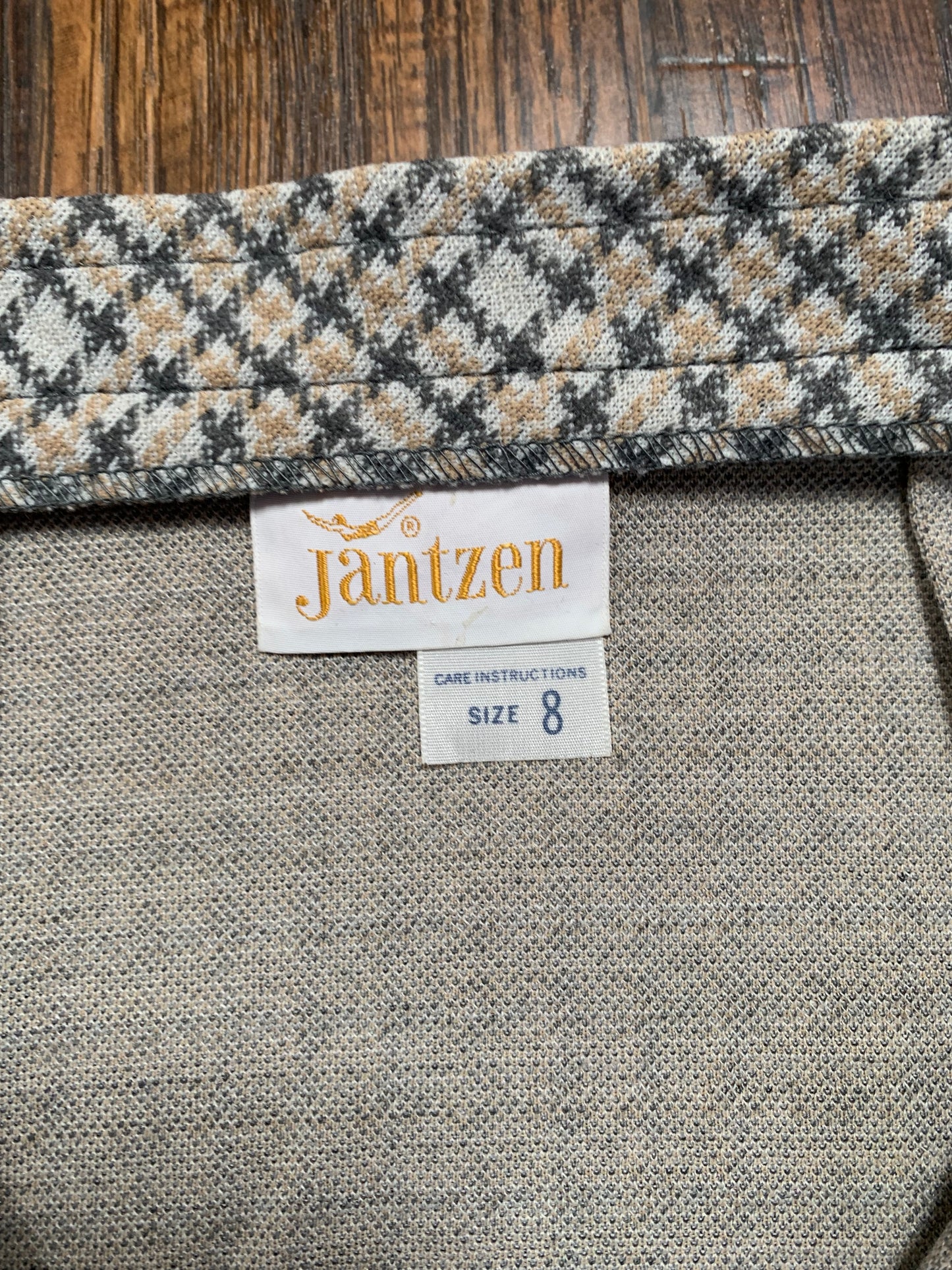 Vintage Clothing - Full Length Button Front Skirt - Neutral Plaid - Jantzen - X-Small - Made In USA