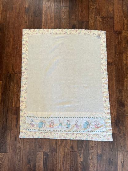 Vintage Linens - Beatrix Potter Baby Blanket - Quiltex Made in USA