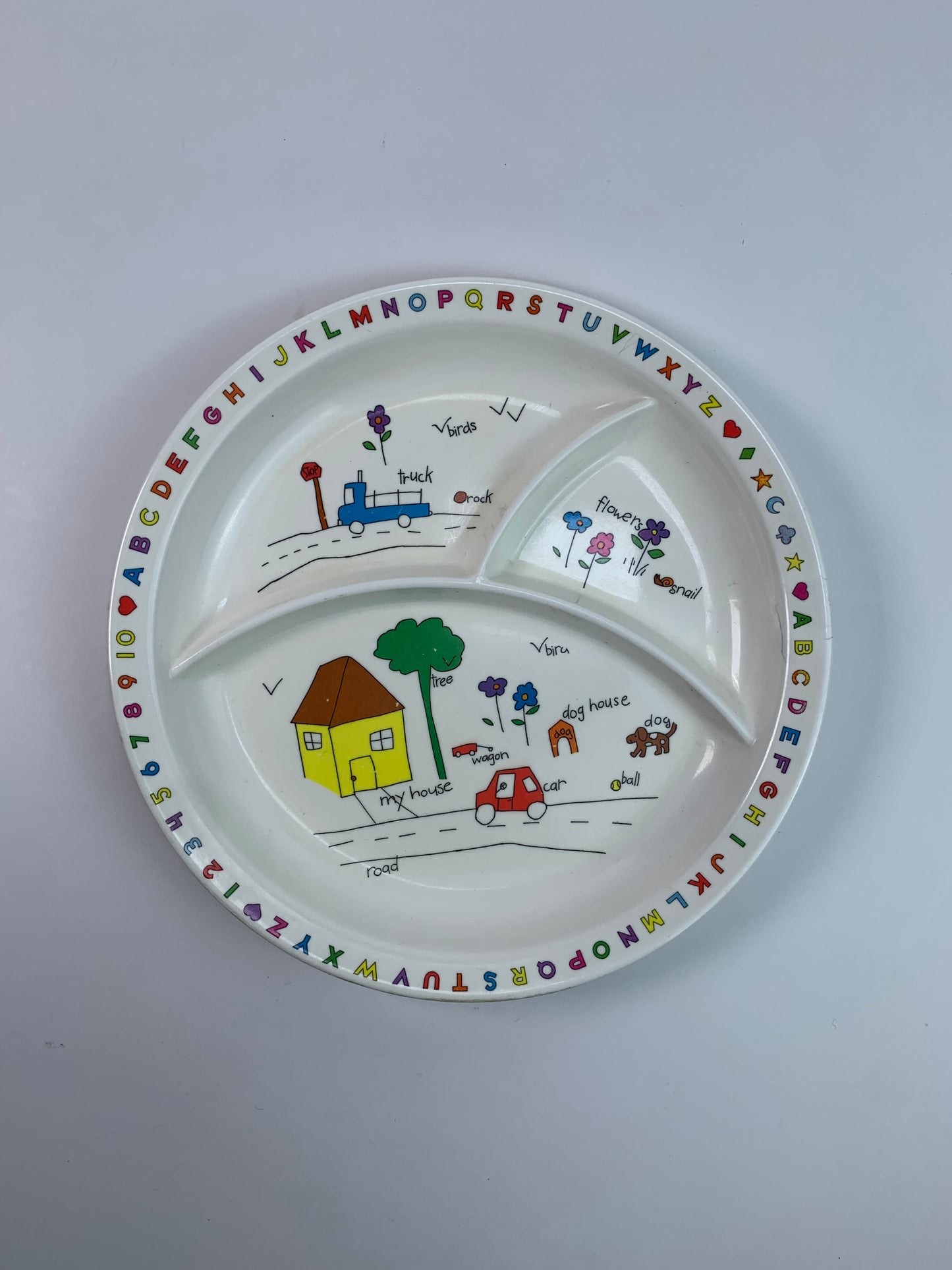 Vintage Kitchen - Melamine Divided Plate Set - Alphabet & Numbers - Anacapa