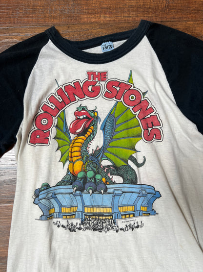 Vintage Clothing - Raglan Baseball 3/4 Sleeve Shirt - The Rolling Stones 1981 Tour - The Knits - Large