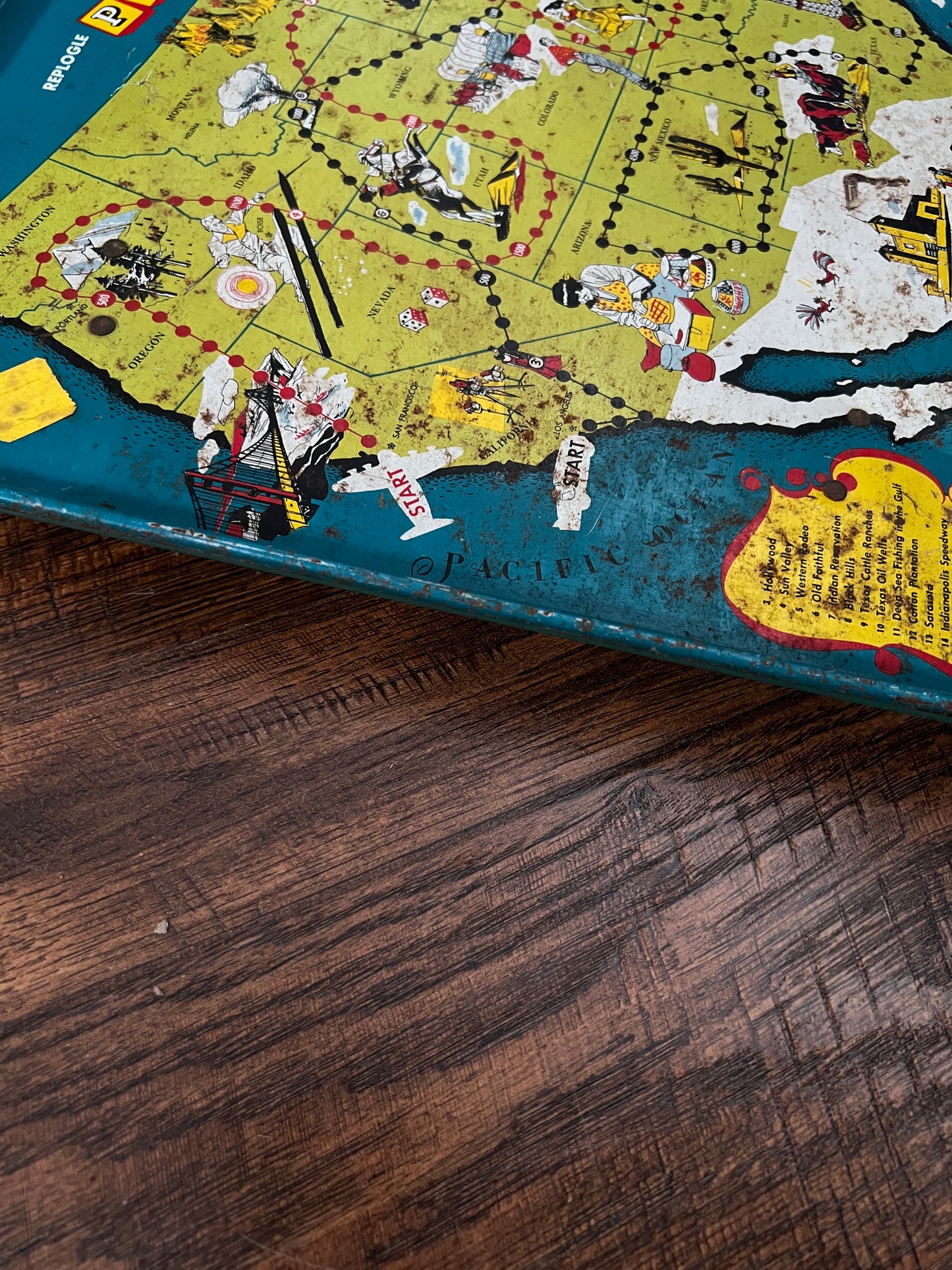 Vintage Metal TV Tray - Replogle Play-Tray USA Map Game