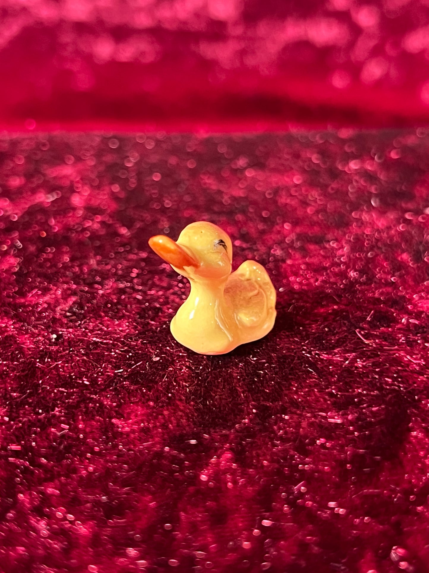 Vintage Figurine - Porcelain Miniature - Tiny Yellow Duck