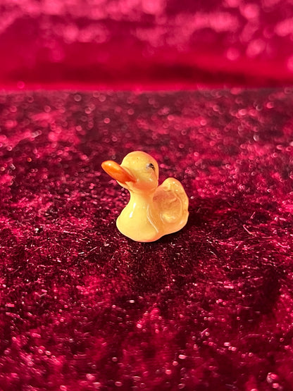 Vintage Figurine - Porcelain Miniature - Tiny Yellow Duck