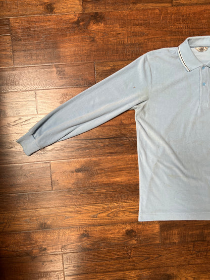 Vintage Clothing - Long Sleeve Polo - Baby Blue - Arnold Palmer - Medium