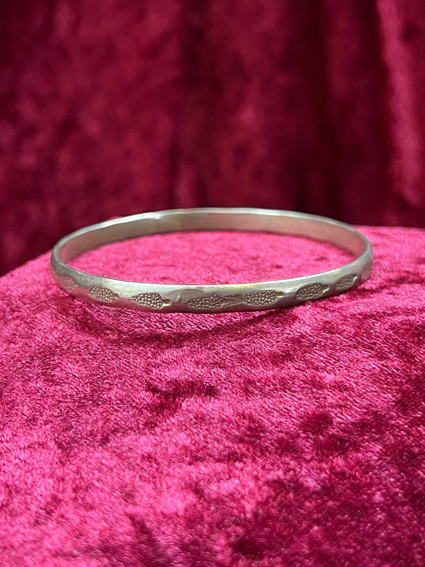 Vintage Jewelry - Bangle Bracelet - 925 Sterling Silver - Stamped Corn - Taxco
