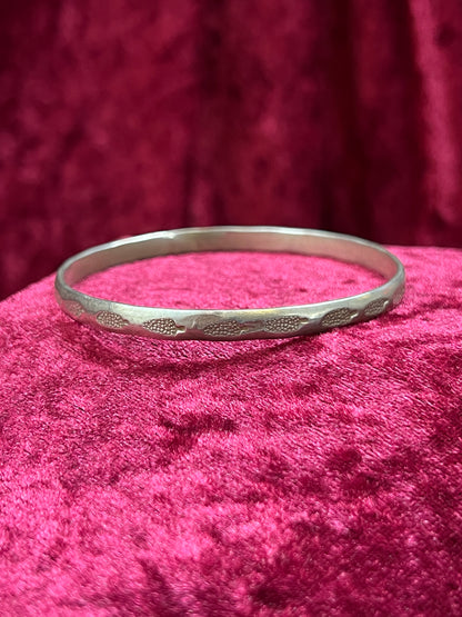 Vintage Jewelry - Bangle Bracelet - 925 Sterling Silver - Stamped Corn - Taxco