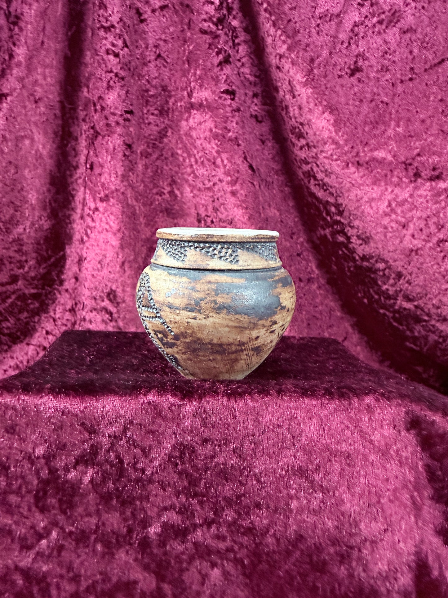 Vintage Native American Pottery Vase - Andrea Winters Southwestern Motif Stoneware