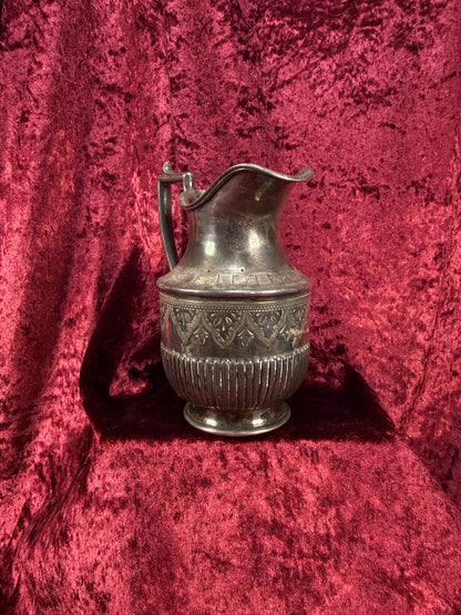 Antique Decor - Thai Silver Decanter with Handle - Floral Geometric Designs
