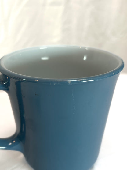 Vintage Mug - Slate Blue Milk Glass - D Handle - Set of 3