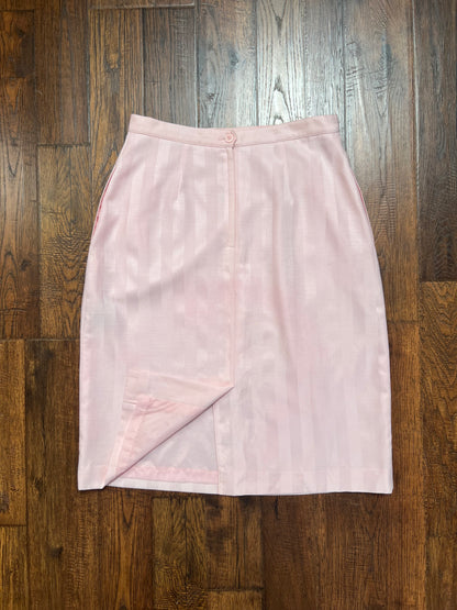 Vintage Clothing - Pinstripe Straight Skirt - Cotton Candy Pink - Sassoon - Small