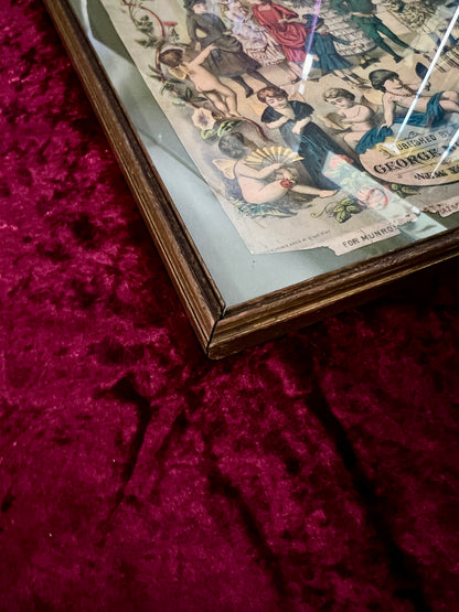 Vintage Framed Magazine Cover - 1885 New York Fashion Bazar George Munro