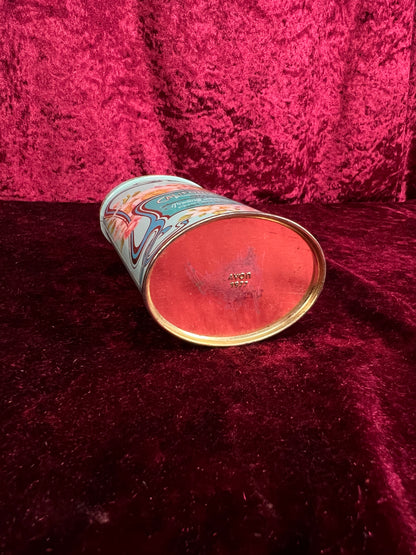 Vintage 1977 Avon Metal Talc Tin – California Perfume Co. Trailing Arbutus Floral Keepsake