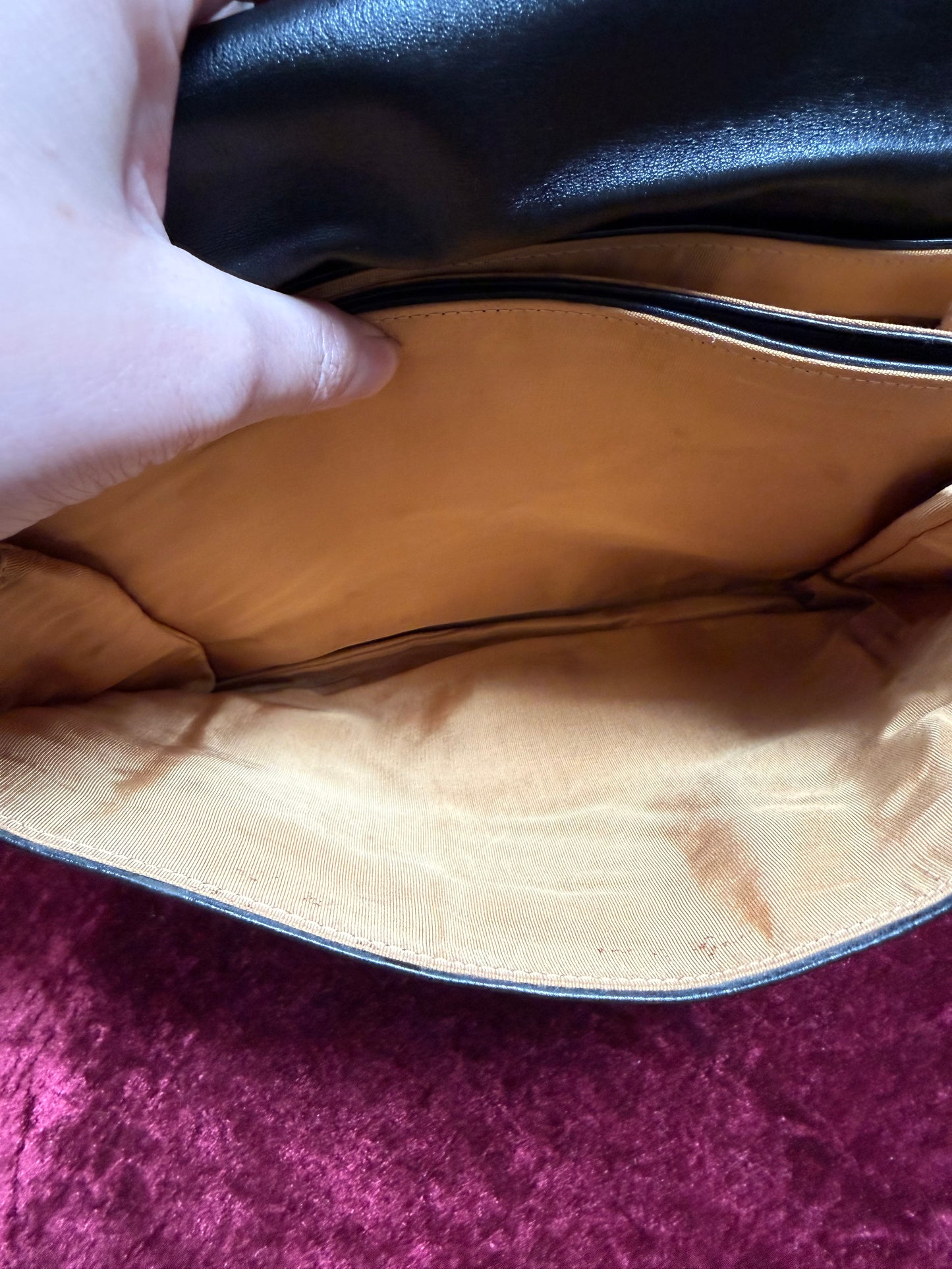 Vintage Accessories - Boscha Modell 1960s Black Leather Mod Shoulder Purse