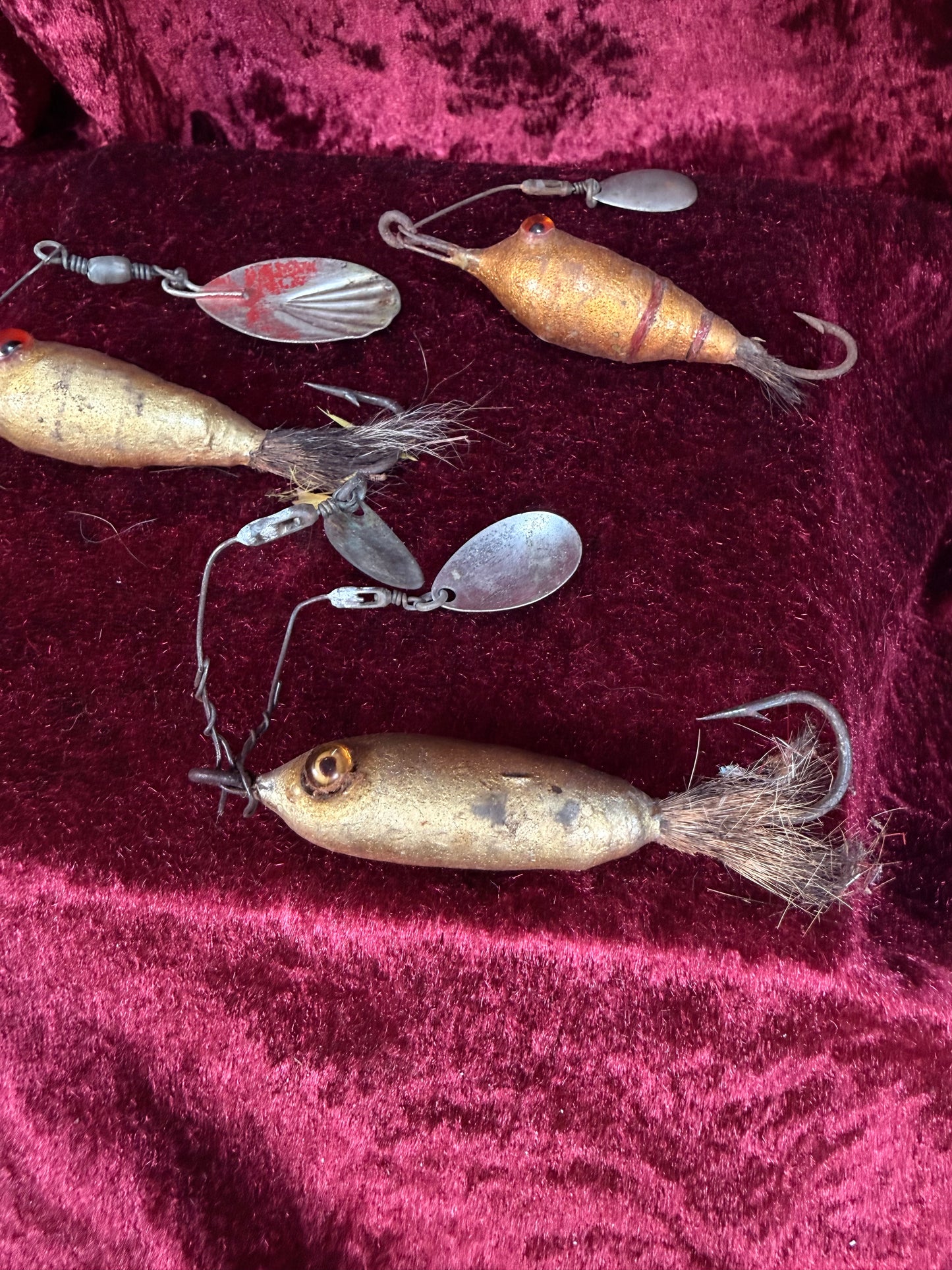 Vintage Glass Eye Fishing Lure Lot of 3 - Empire City Spinner Baits