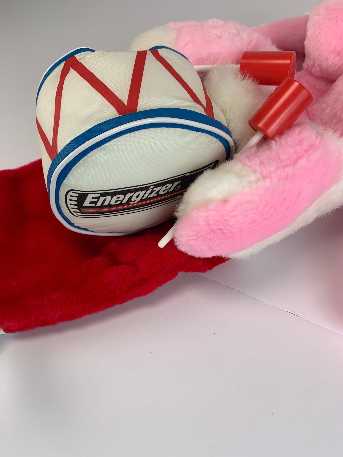 Vintage Christmas Decor - Energizer Buny Stocking - Pink Bunny Plush - 1993