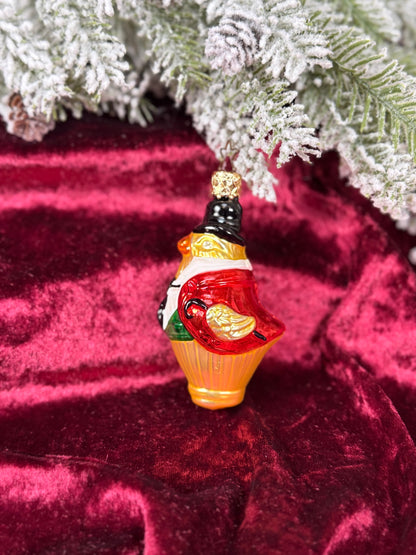 Vintage Christmas - Handblown Glass Ornament - Yellow Bird In Suit - Inge Glas - Made In Germany