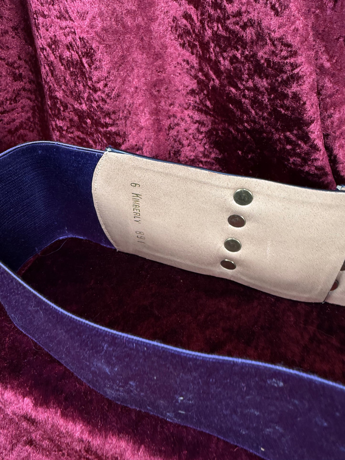 Vintage Accessories - Wide Band Stretch Waist Belt - Royal Purple with Front Hook Closure - Small / Medium