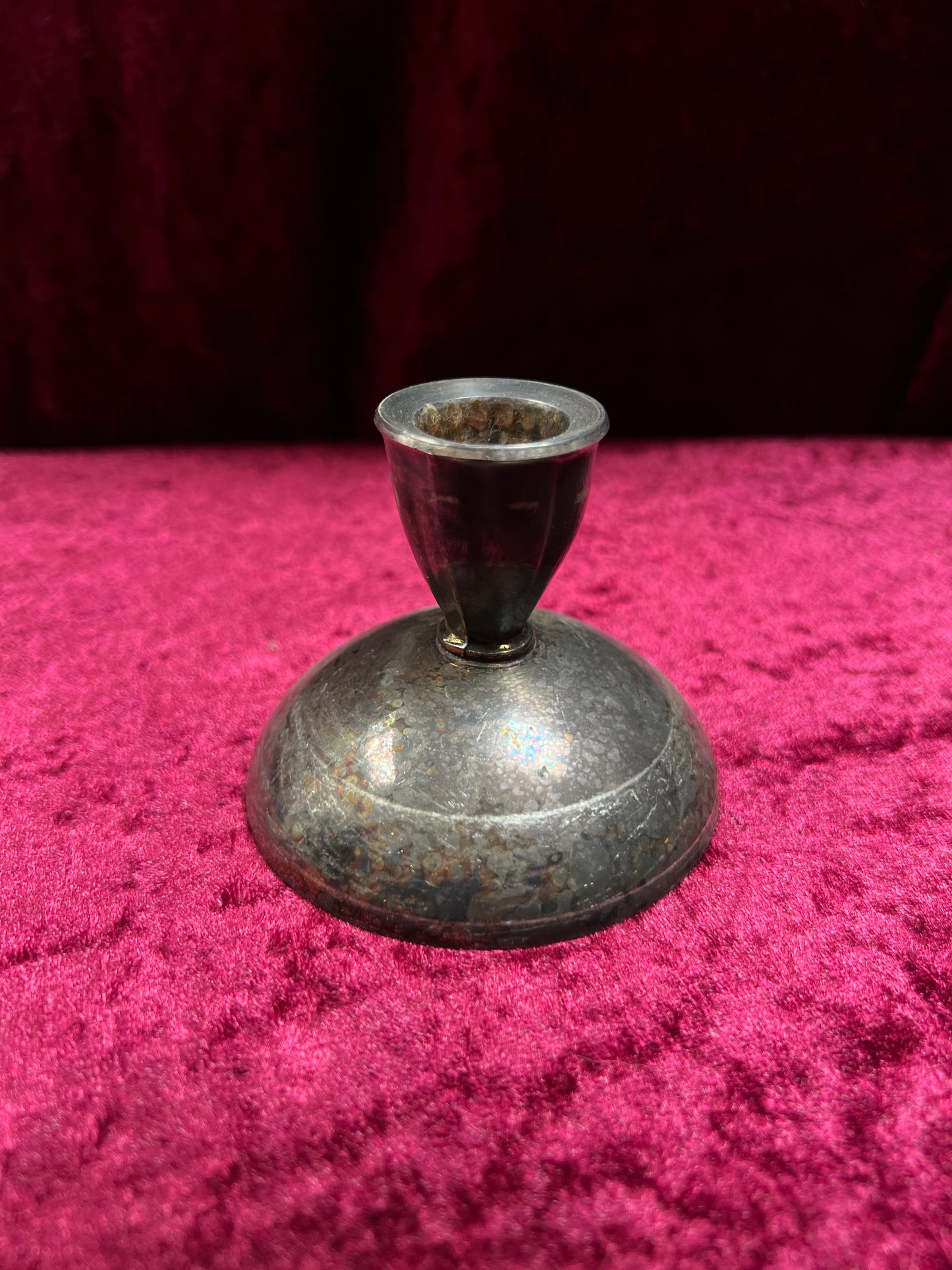 Vintage Silverplate Candlestick Holders - Domed Oneida Silversmith Trio