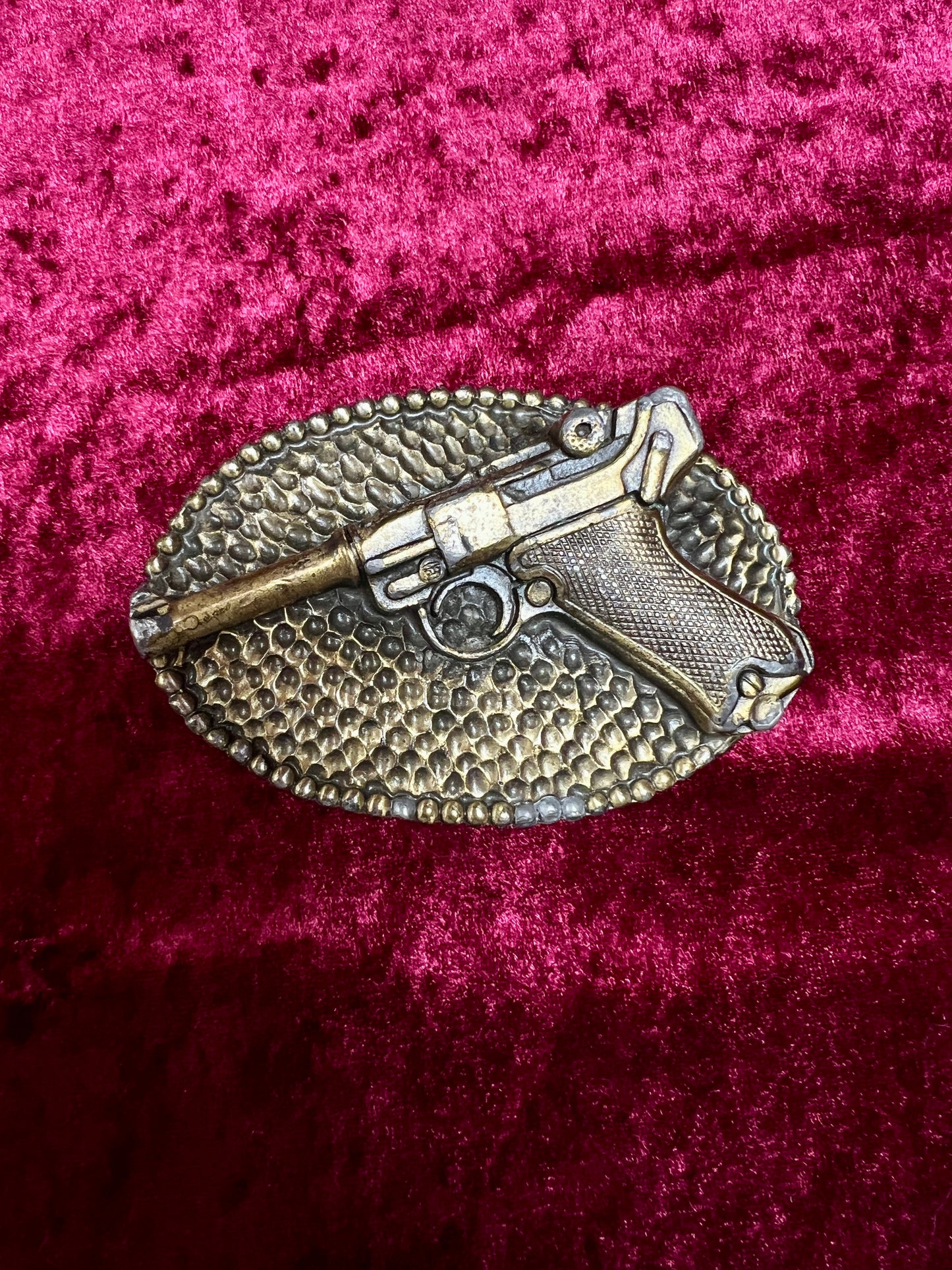 Vintage Solid Brass Belt Buckle - Luger Pistol 413 Limited Edition 1976 - Buckle Co. Chicago