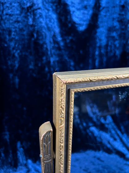 Antique Art Deco Picture Frame – Gold & Charcoal Ornate Tilt Design