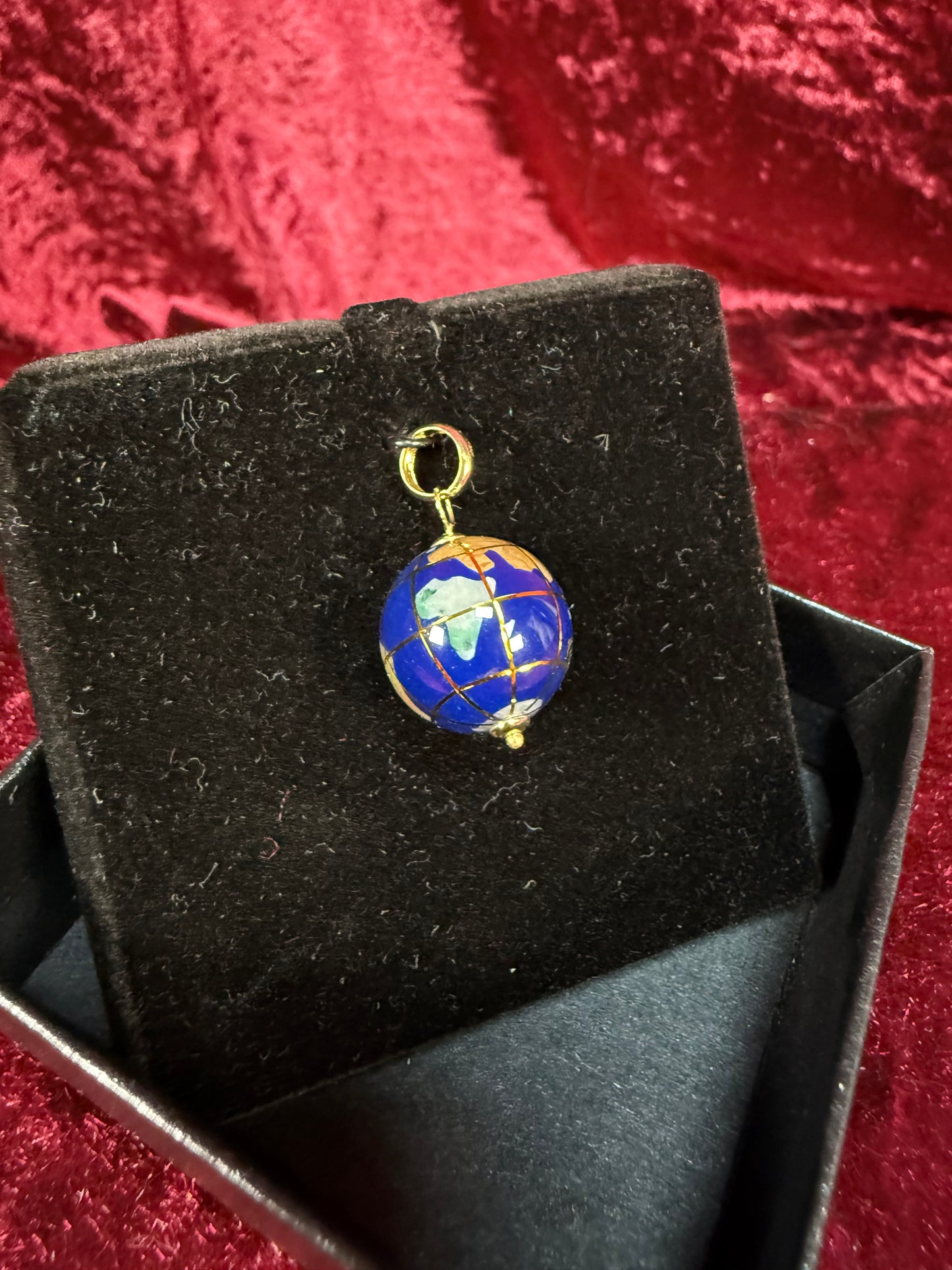 Vintage 14 Yellow Gold Pendant – Lapiz Lazuli World Globe-  Michael Anthony Jewelers