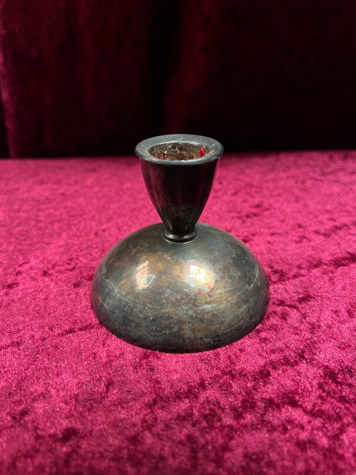 Vintage Silverplate Candlestick Holders - Domed Oneida Silversmith Trio