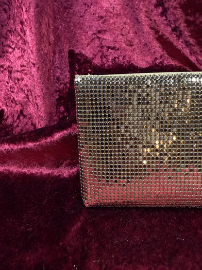 Vintage 1960s Metallic Gold Mesh Clutch / Evening Purse - Regale - Hong Kong
