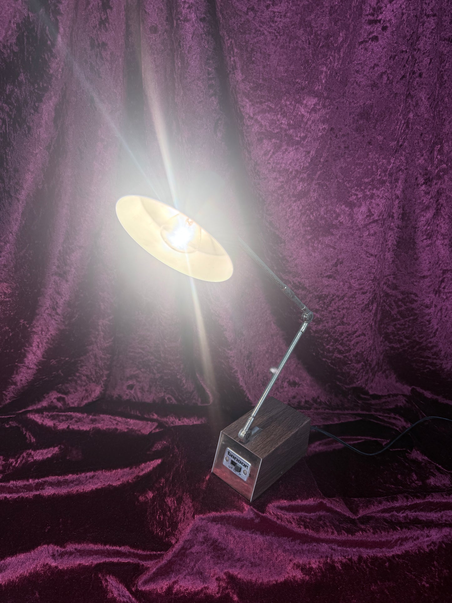 Vintage Tensor Portable Desk Lamp - Adjustable Gooseneck Faux Wood Grain Base