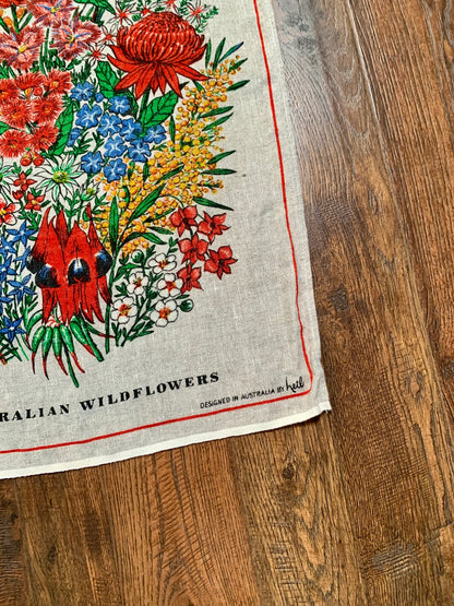 Vintage Linen Apron - Australian Wildflowers by Heil - Made In Holland